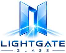 LightGate Glass illuminated glass gate logo